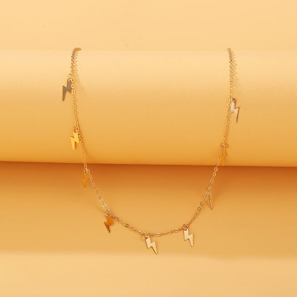 1 Dozen Gold Lightning Bolt Necklace