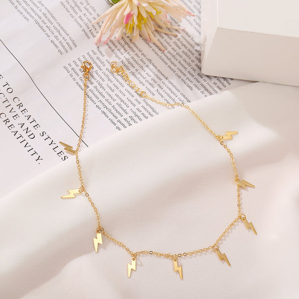 1 Dozen Gold Lightning Bolt Necklace